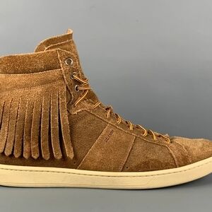 Saint Lauren Brown Suede High-Top Sneakers